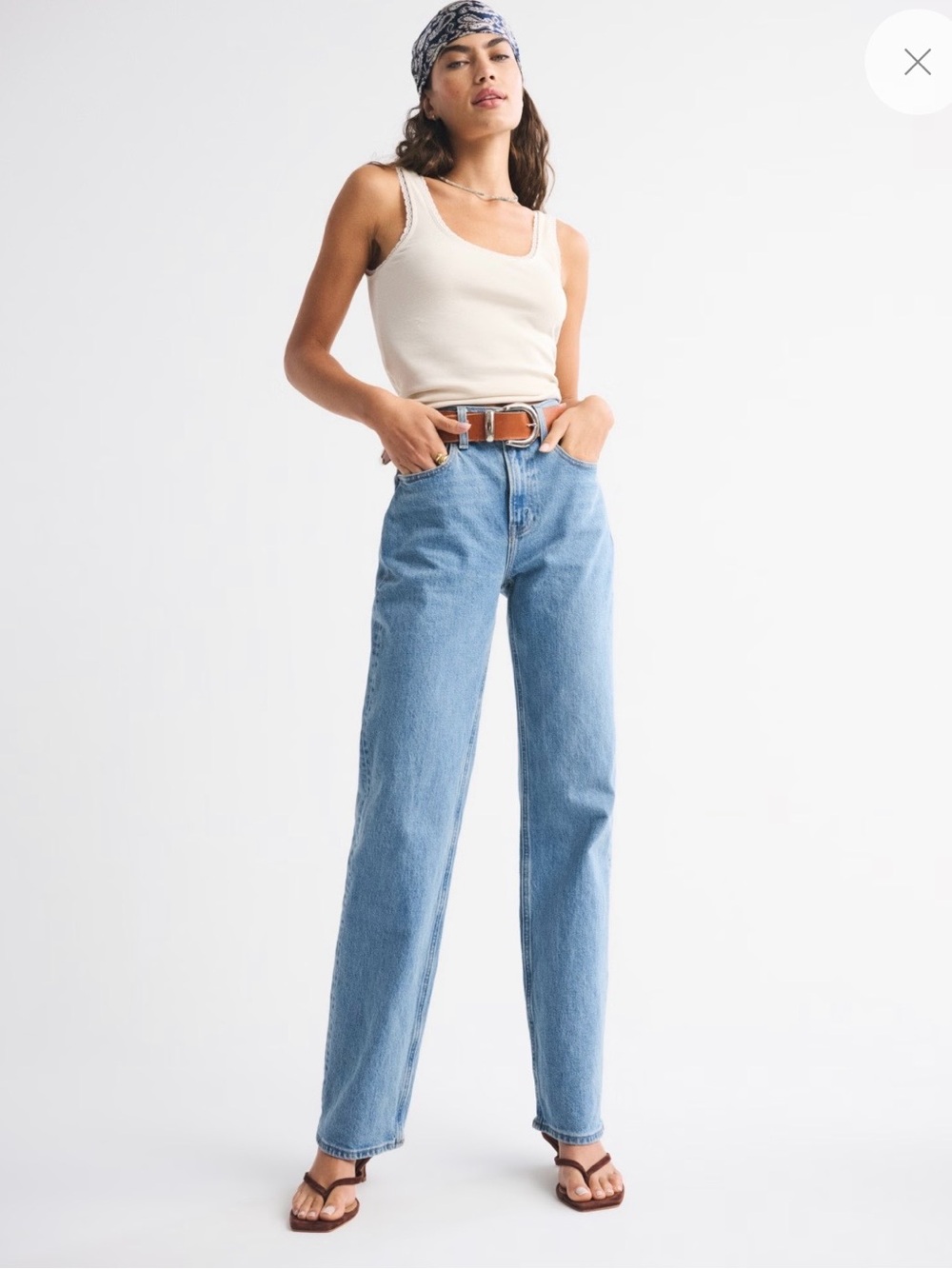 High rise 90’s relaxed cowboy embroidered jean
